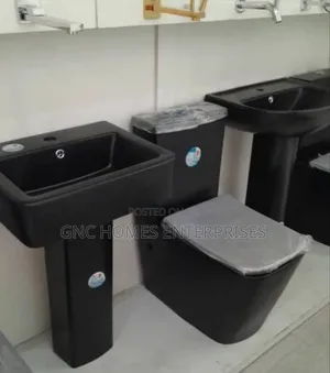 Quality Top Flush Designed Ceramic Water Closet Black .