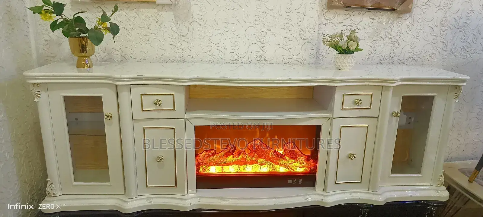 Firepalce Tv Stand White Color