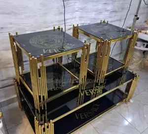 Luxury Accent Glass Top Centre Table Set