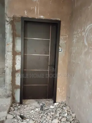 Wooden Door With Silver Line