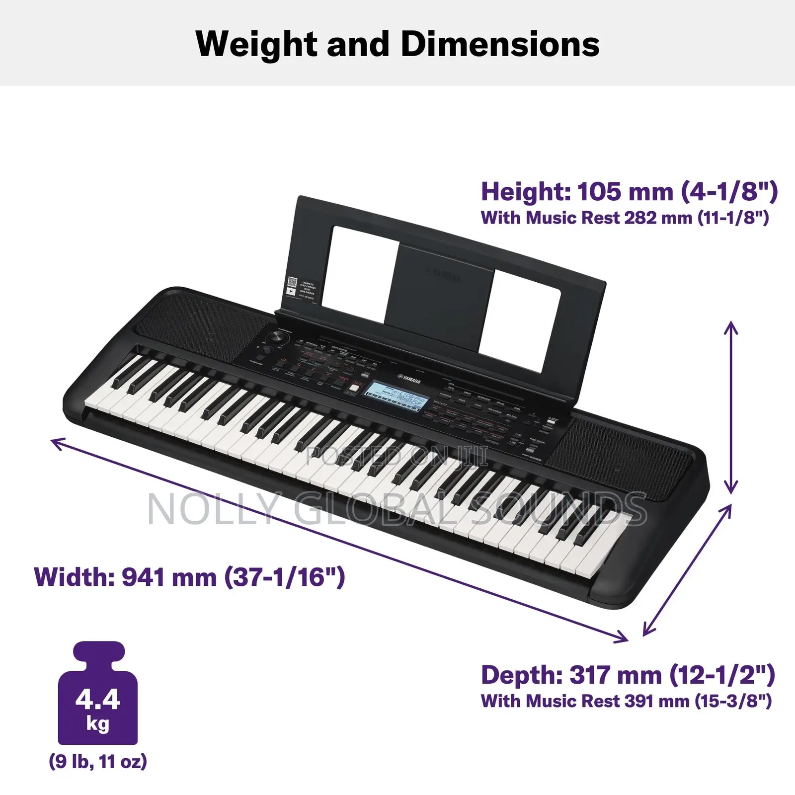 Yamaha PSR-E383 Portable Keyboard 61 Keys (Adaptor Included)