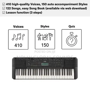 Yamaha Psr-e283 Portable Keyboard 61 Keys, Black