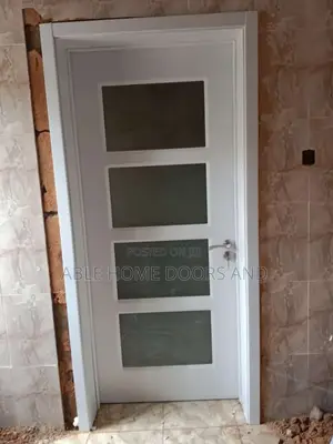 4pane Glass Wooden Door White