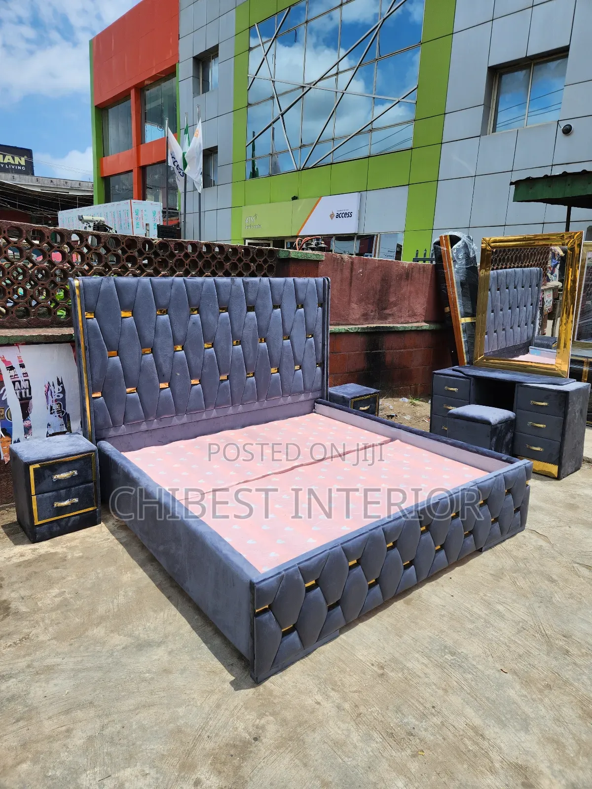 Upholstery Padded Bed Frame Stand.
