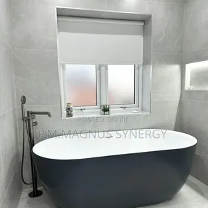 England Standard White Black Shower Bath.