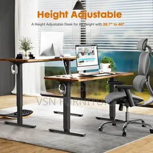 Brown Top Electric Adjustable Desk 1.4 Meter