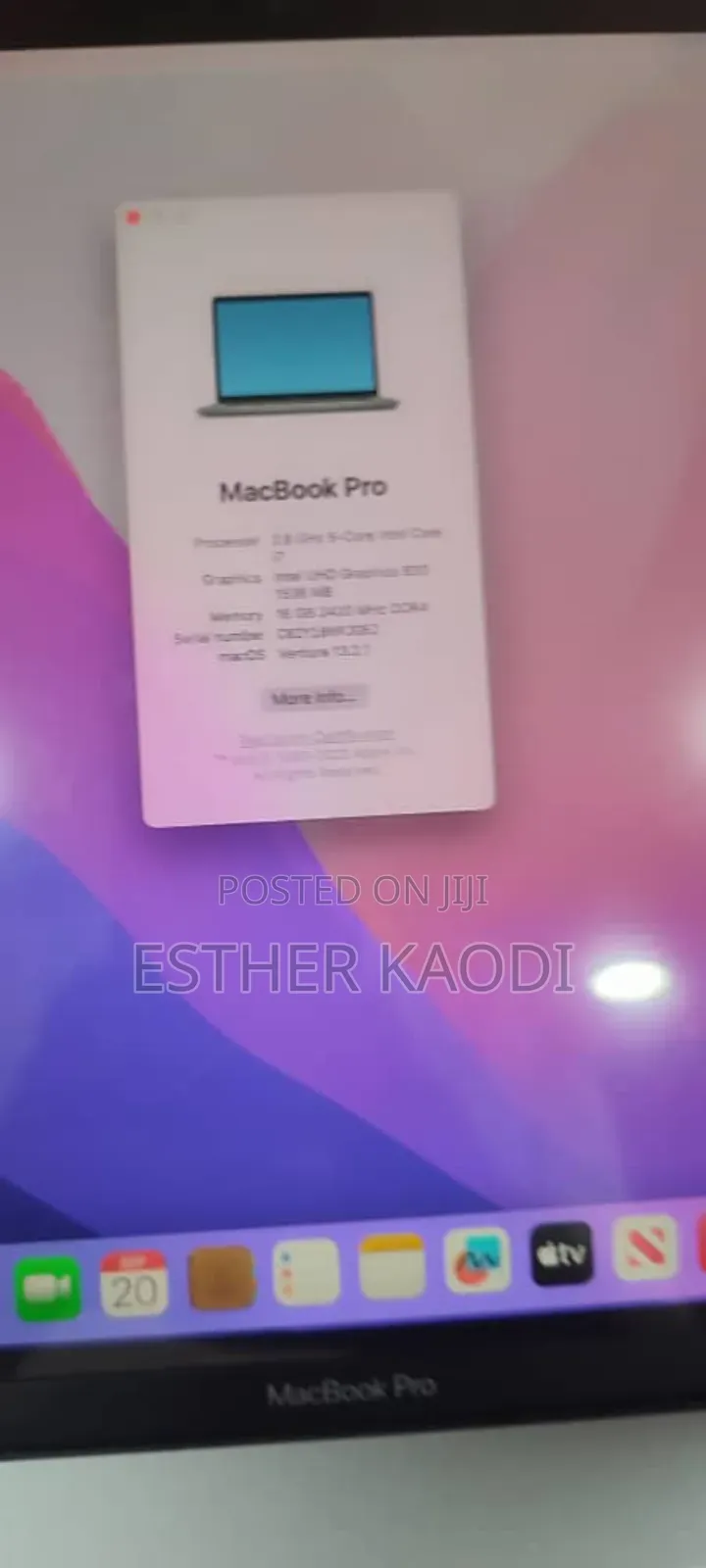 Laptop Apple MacBook 2018 16GB Intel Core I7 SSD 512GB