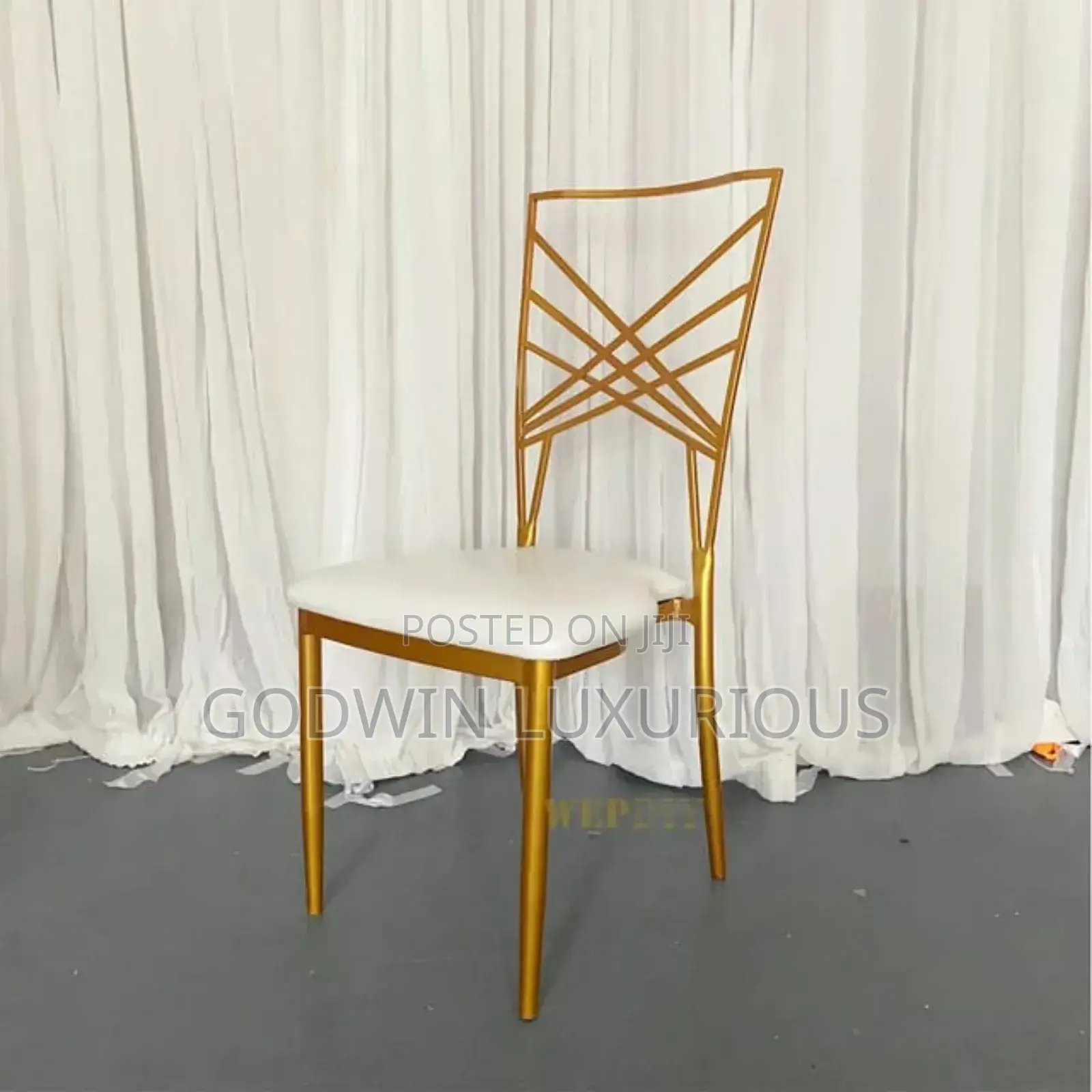 Gold Cross Back Chairs