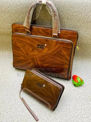 Genuine Leather Luxury Mont Blanc Laptop Bag/Men Purse