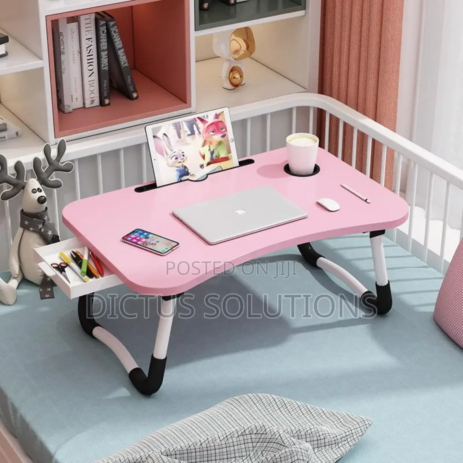 Adjustable Bedside Laptop Table With Drawer