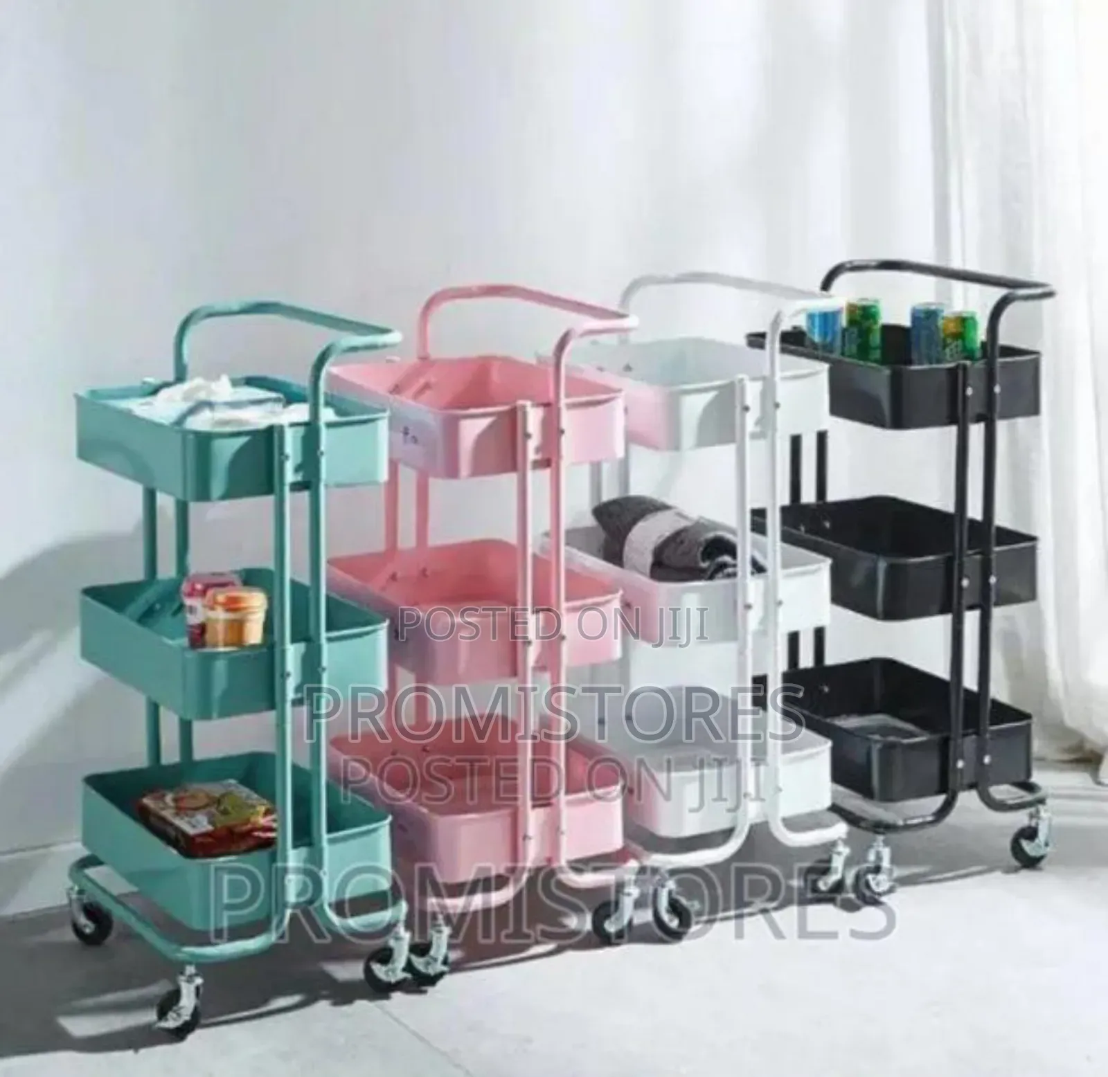 3tier Multipurpose Utility Storage Trolley Rack