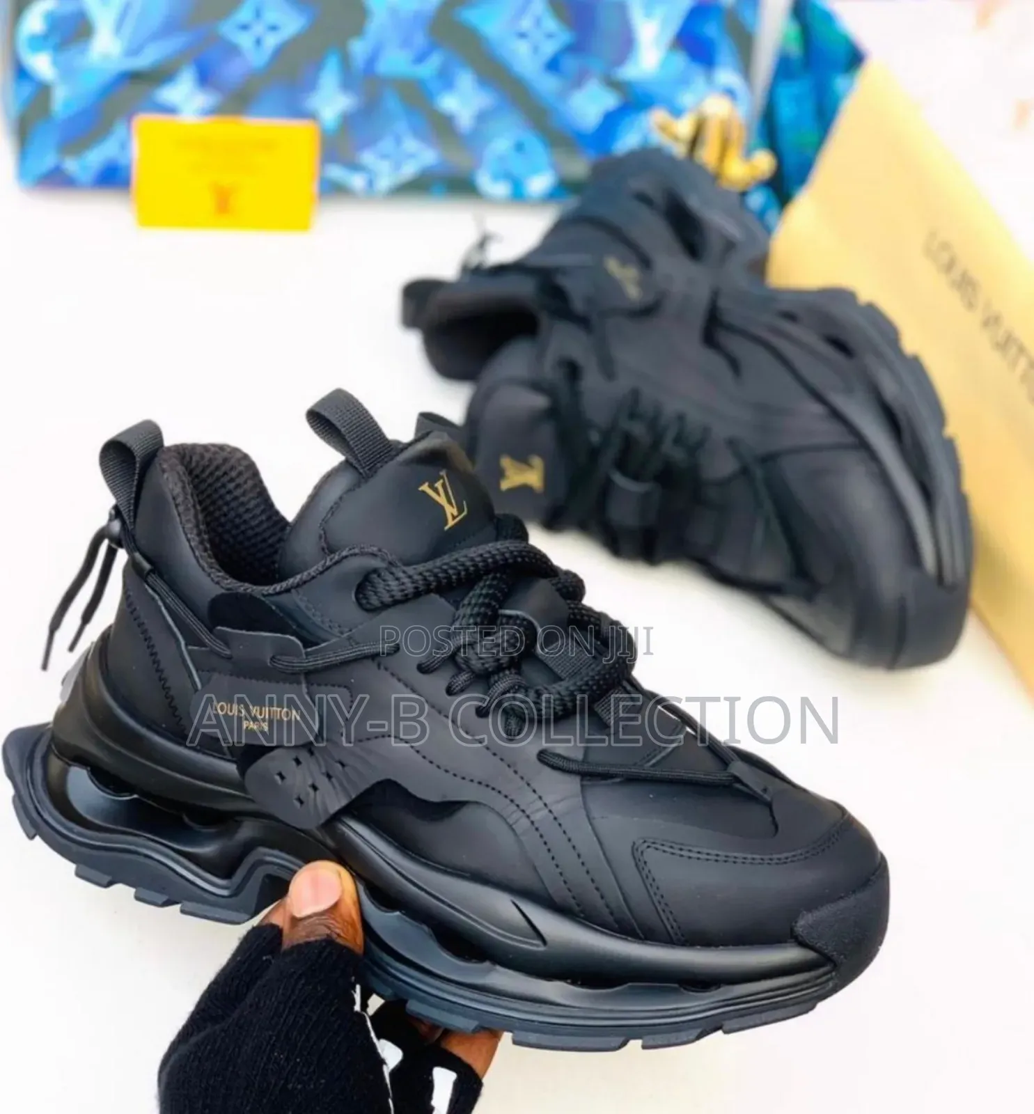 Original Louis Vuitton Black Sneakers