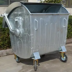Photo - Galvanized Metal Waste Bin Dome Lid - Imported (Anti - Rust