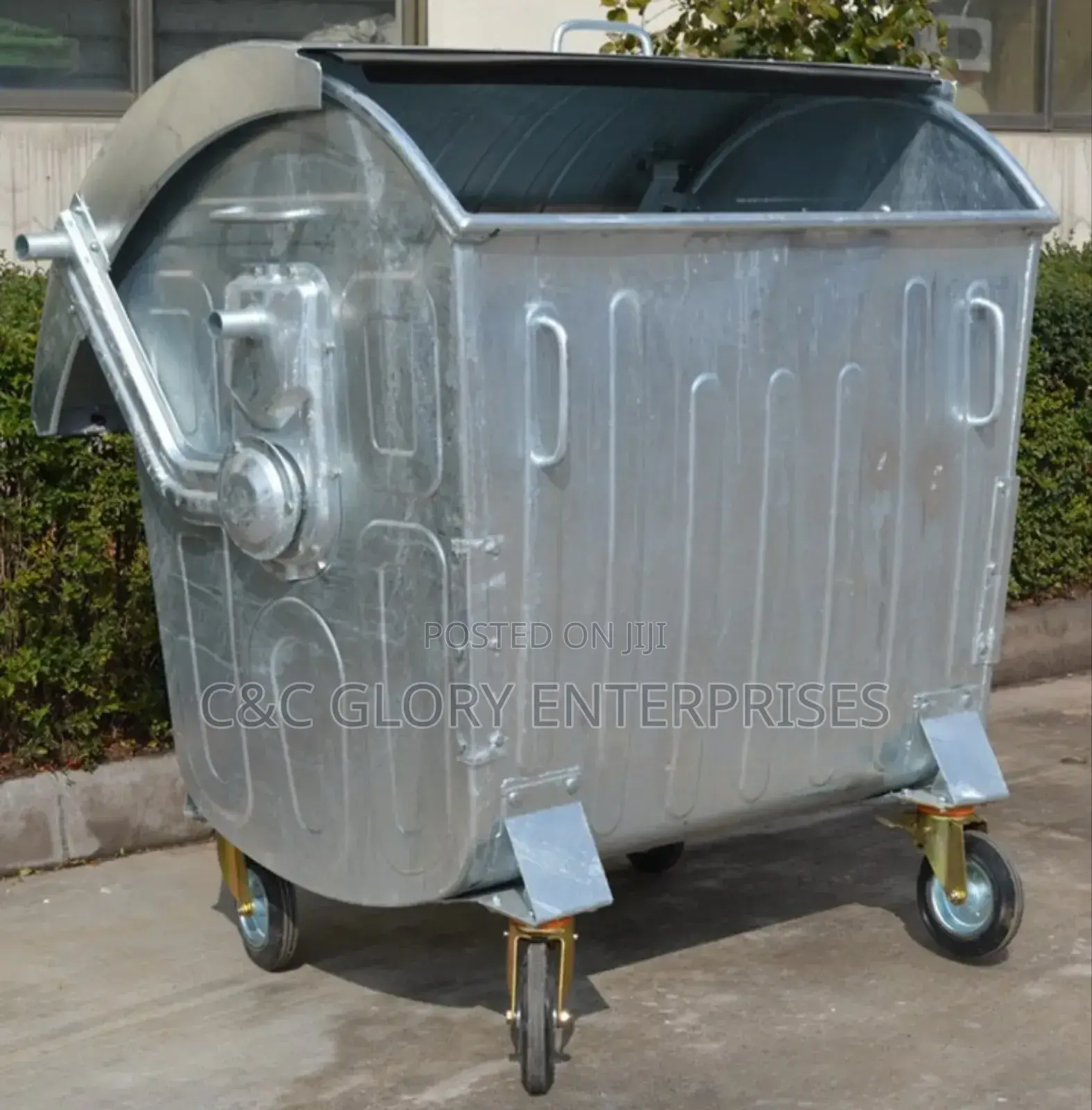 Galvanized Metal Waste Bin Dome Lid - Imported (Anti - Rust