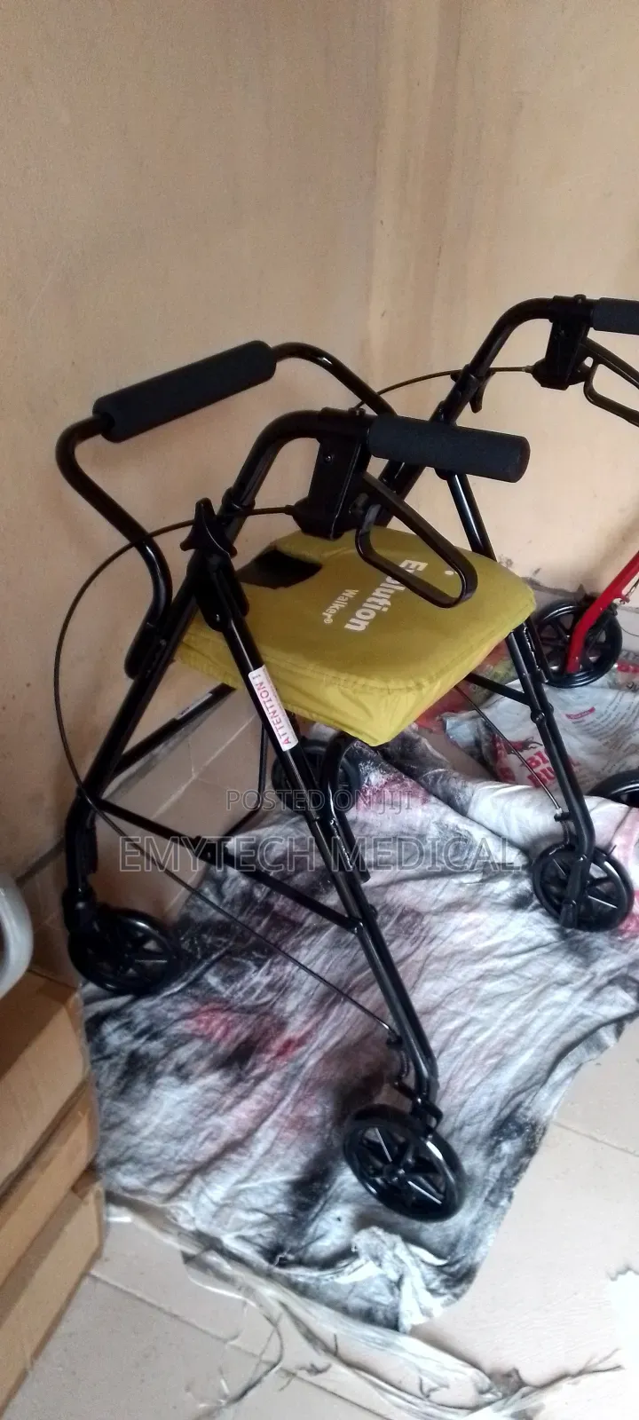 Black Foldable Rollator Walker