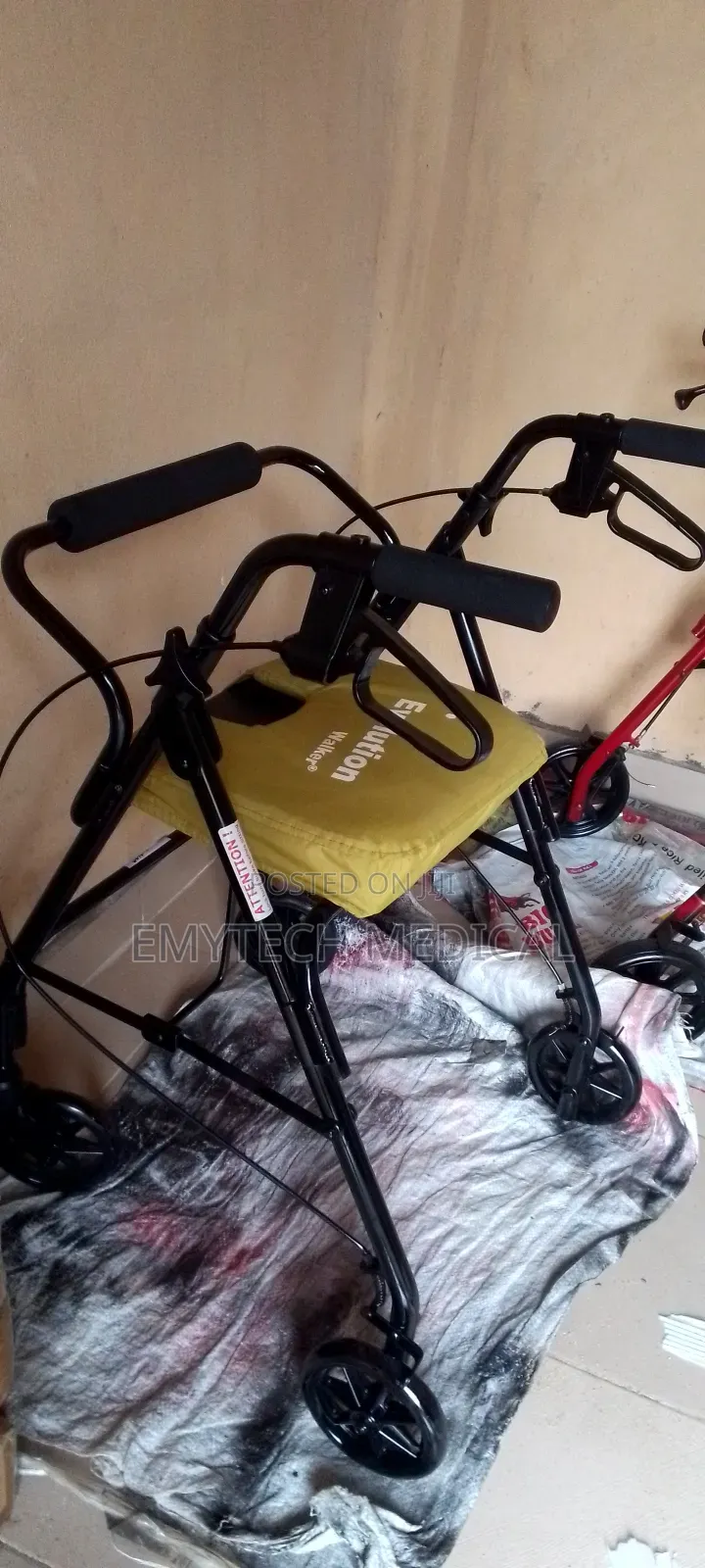 Black Foldable Rollator Walker
