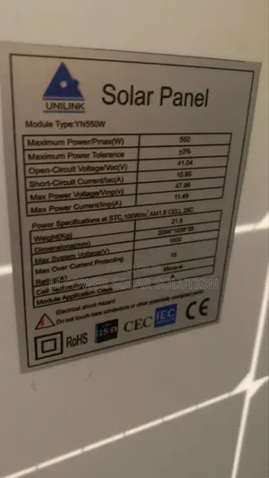 550w Unilink Halfcut Mono Solar Panel