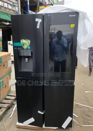 >Hisense Inverter Side-by-Side Fridge FREEZER -(SMART TV)<