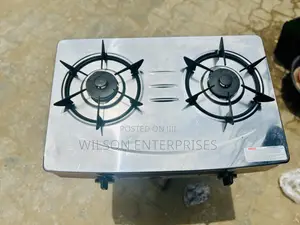 Table Top Gas Cooker With 2 Burners Automatic - Stainless