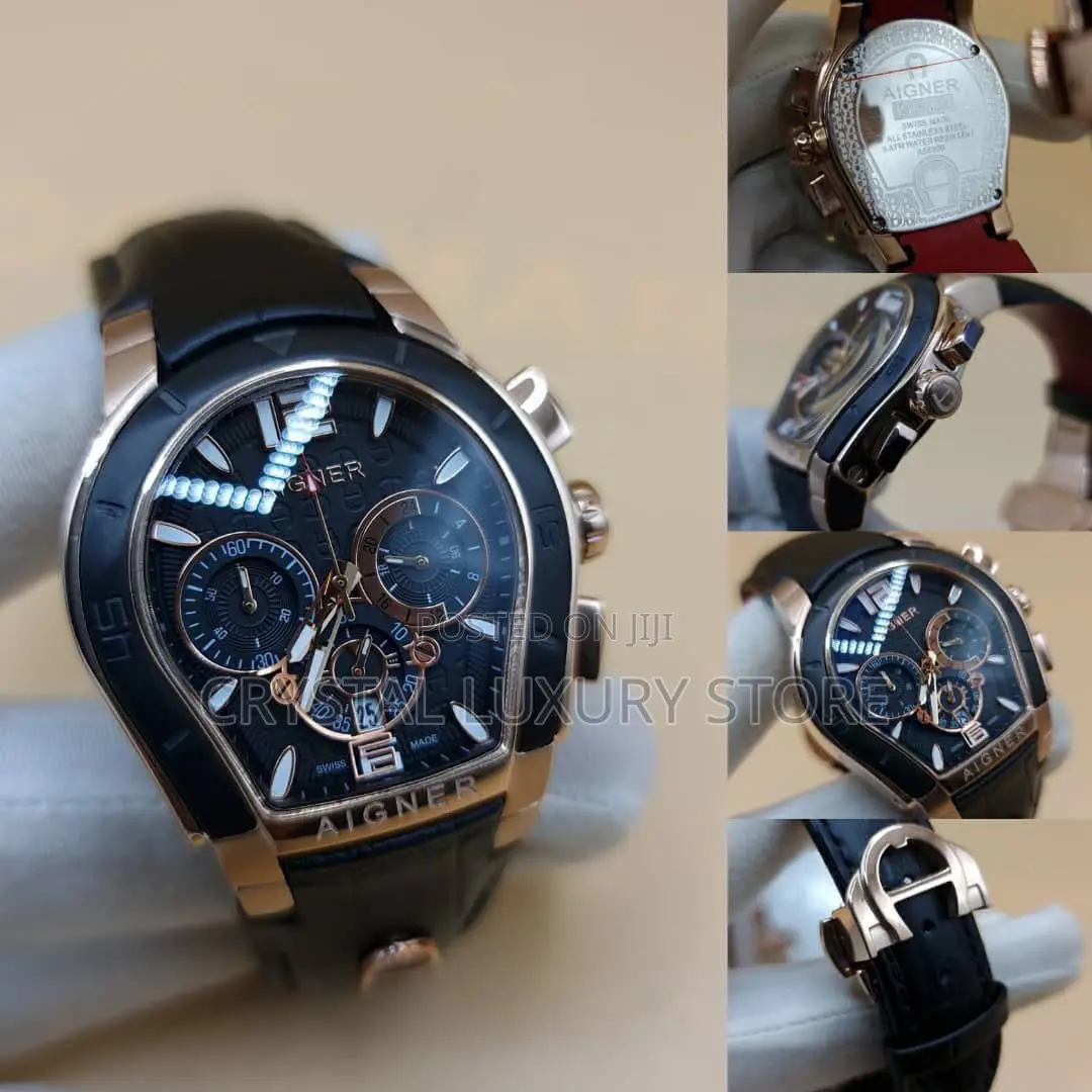 Aigner Quality Luxury Men Genuine Leather Wristwatch