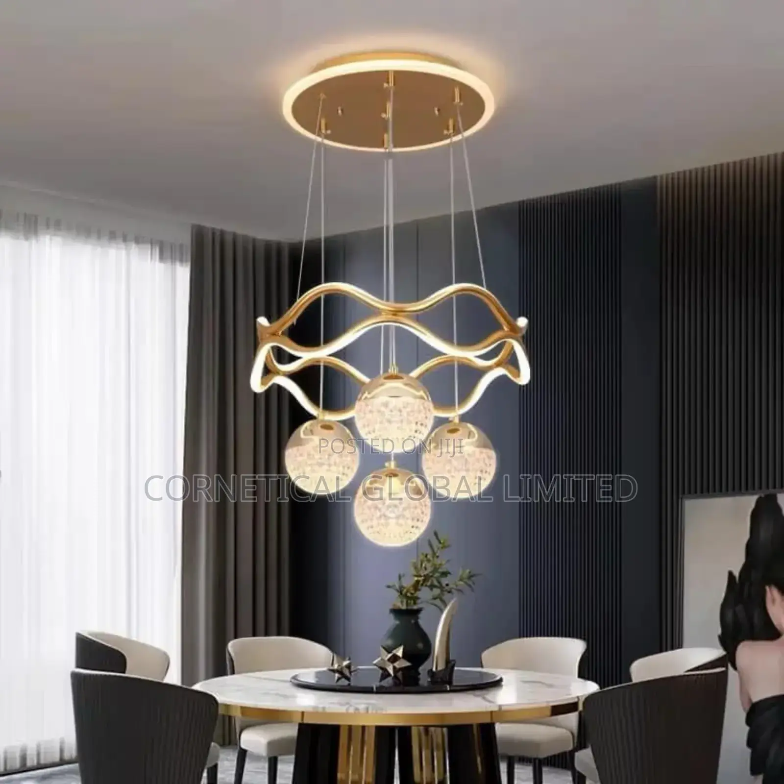Modern Luxury Crystal Led Chandelier Four Drop Pendant Light