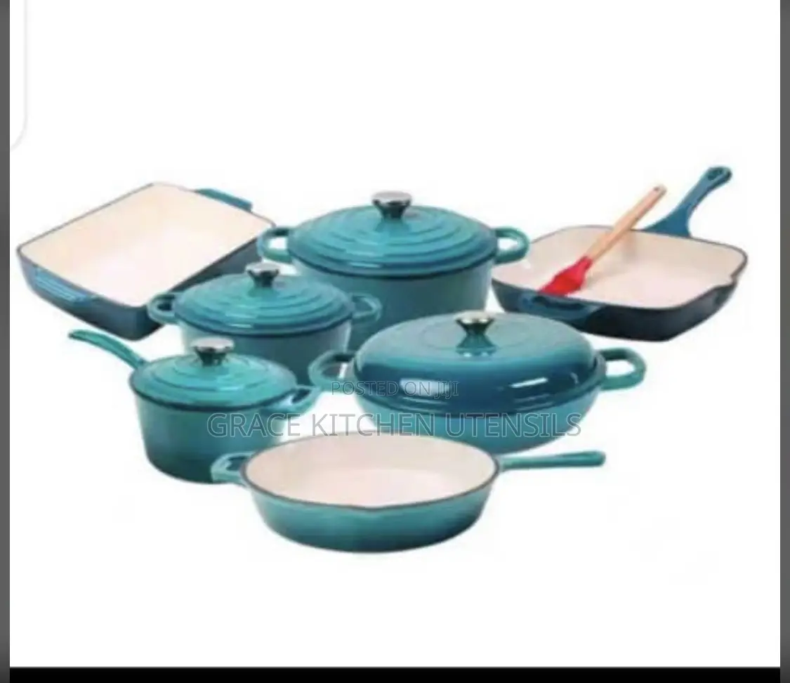 Enameled Cast Iron Cookware Set 7pcs Cast
