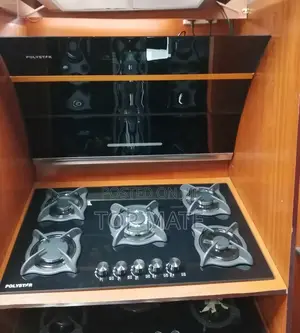 5 Burner Cooker Hob With Digital Plasma Range Hood 067