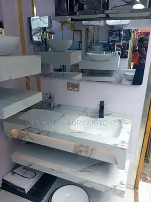 Led Lights Double Marble Cabinets With Led Lights Mirror