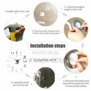 DIY Mirror Style 3D Wall Clock-- Sliver