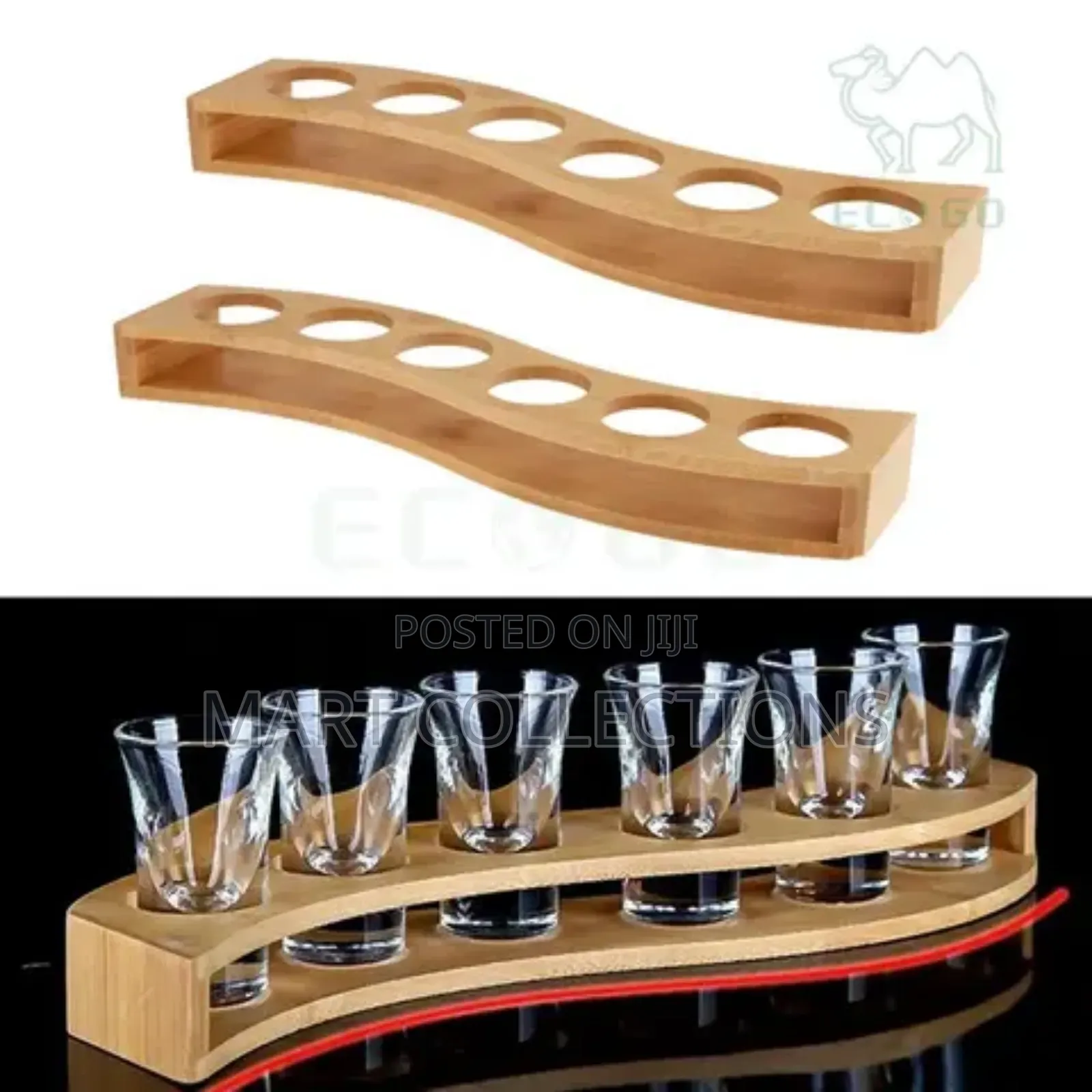 6 Slot Wooden Shot Glass Holder