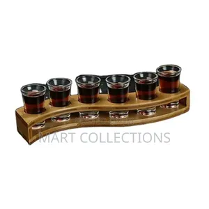 6 Slot Wooden Shot Glass Holder
