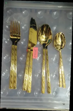 Original Gold Set of Eating Spoon, Fork, Knife and Tea Spoon