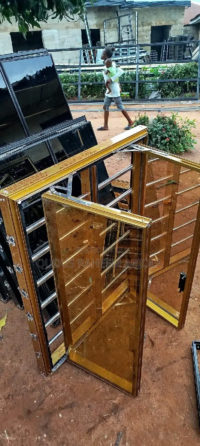 Aluminium Golden Frame and Glass