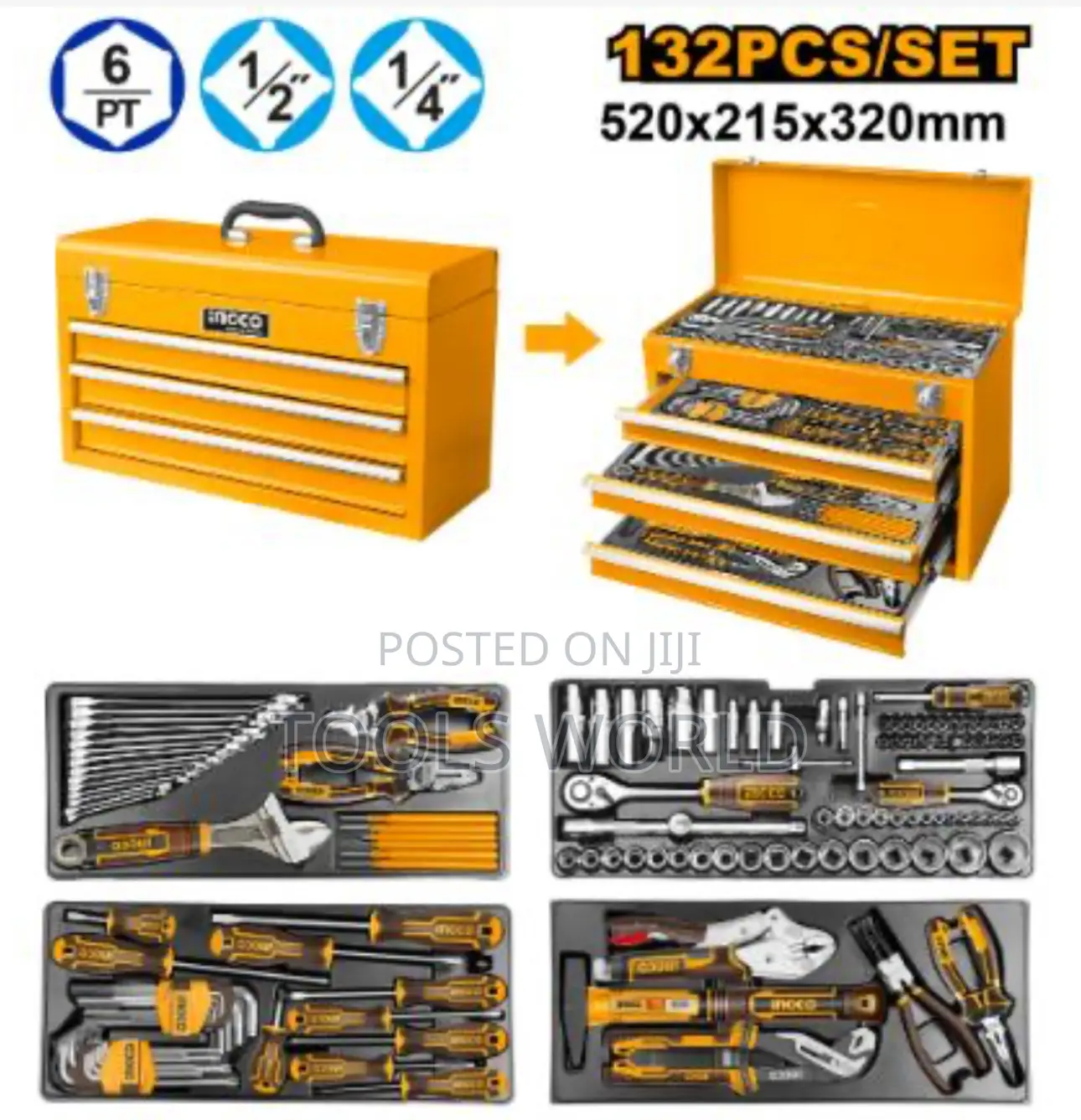 132 Piece Tool Chest Set 2 Drawer