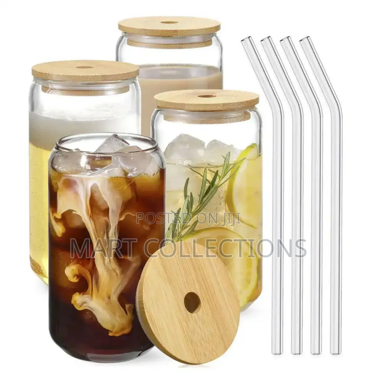 Transparent Glass Cup Straw