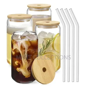 Transparent Glass Cup Straw