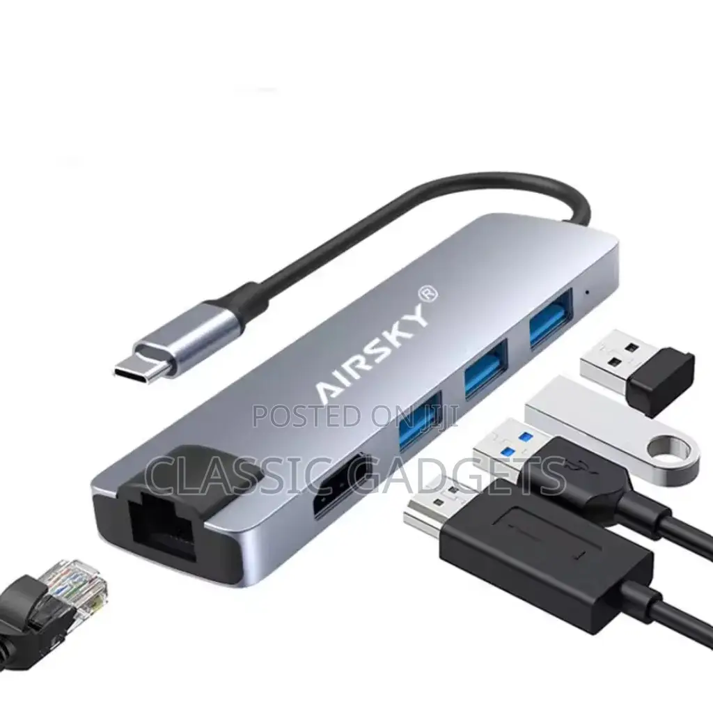 Airsky 5 in 1 Usb Type-C Adaptor - Hub/Hdmi Ultra