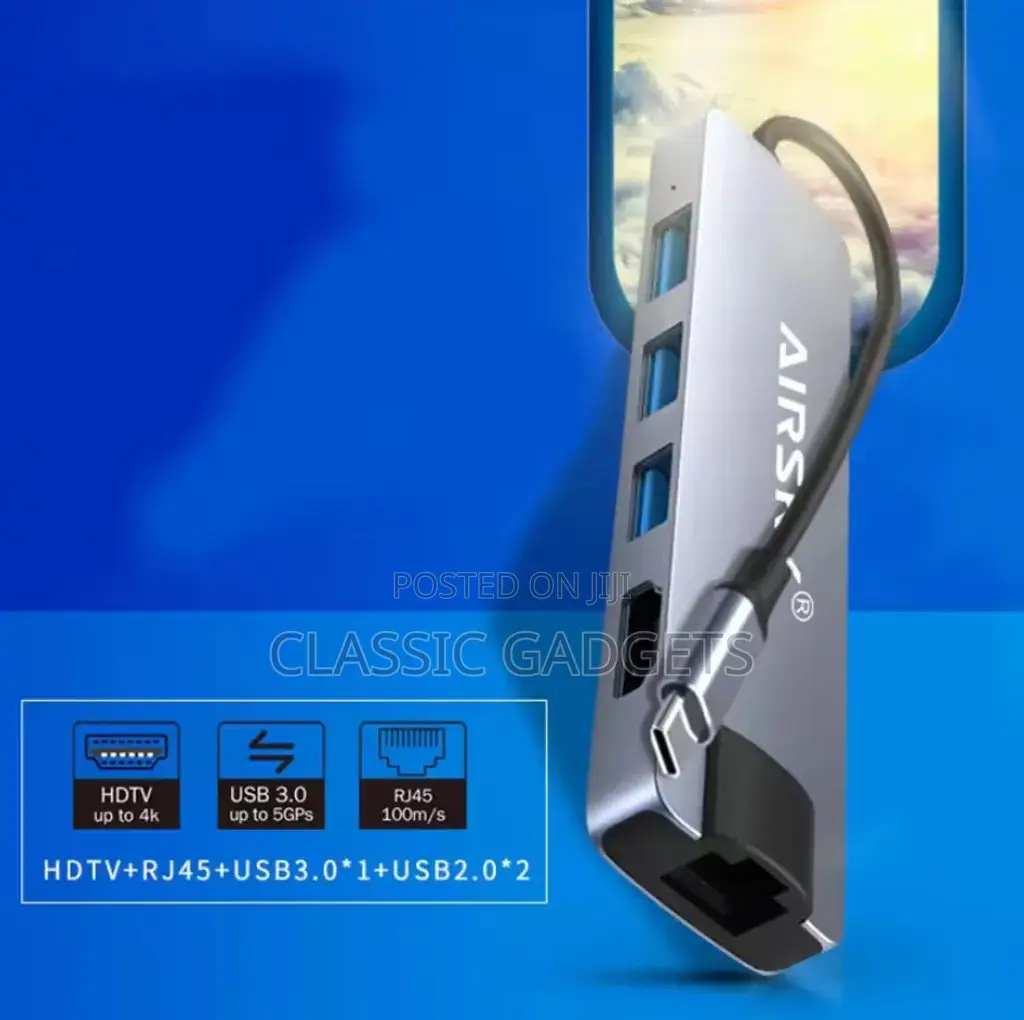 Airsky 5 in 1 Usb Type-C Adaptor - Hub/Hdmi Ultra