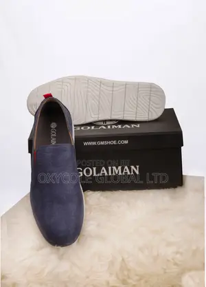 Golaiman Gm1826 Mens Casual Slip on Navy Blue Canvas Shoes