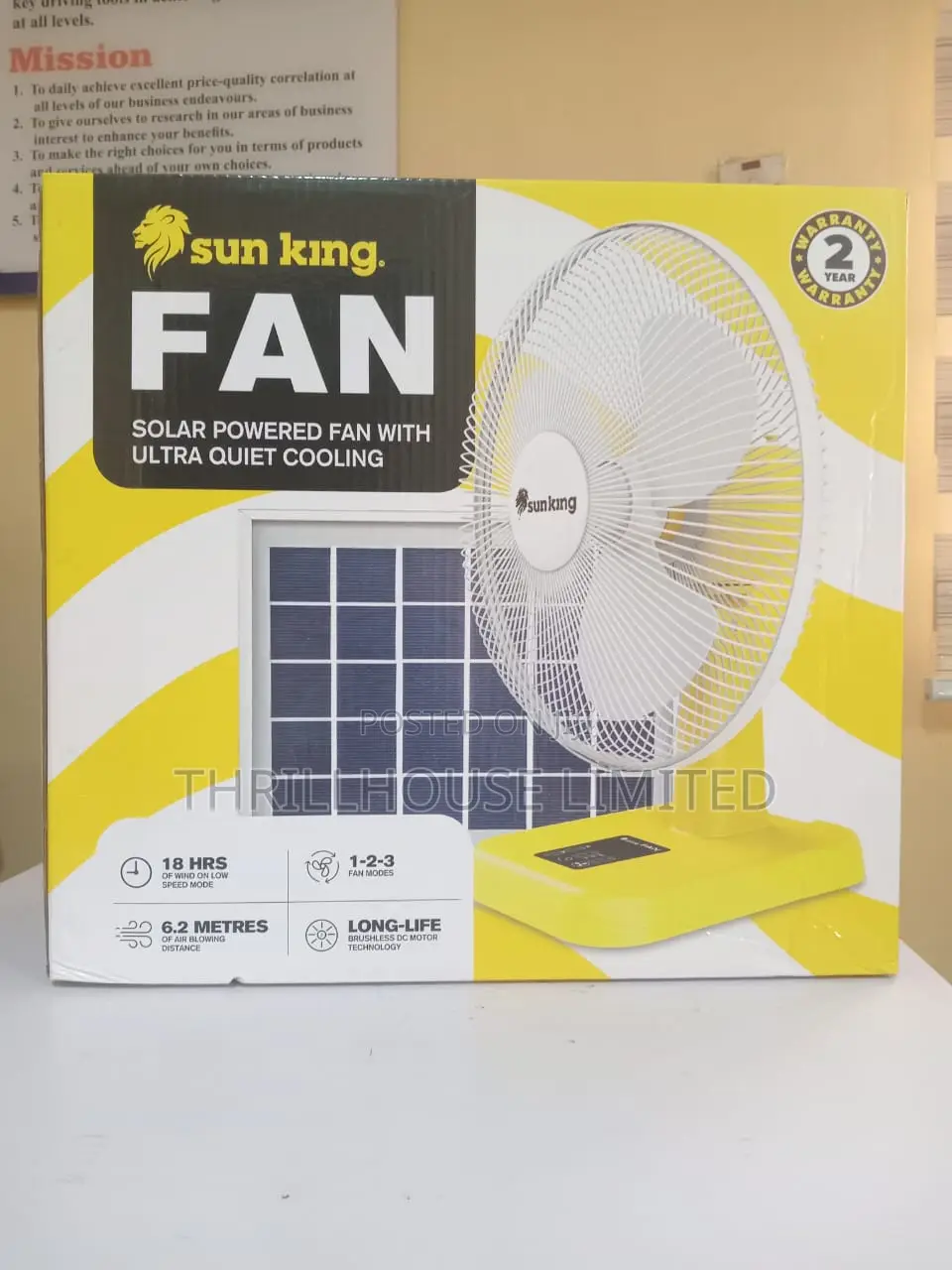 Sunking Table Fan With Panel -16 Inches