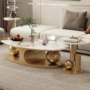 Marble Center Table With One Side Stool