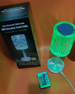 Modern Rose Diamond Table/Bedside Lamp With Remote Control