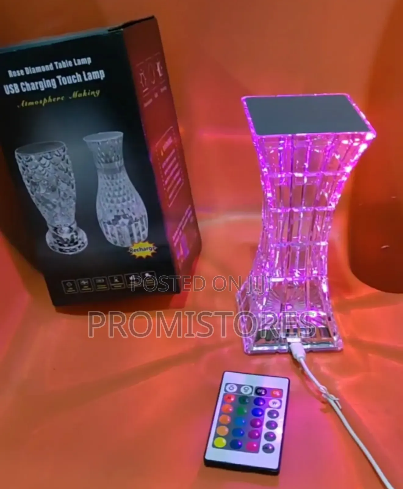 Crystal Table/Bedside Lamp With Remote Control