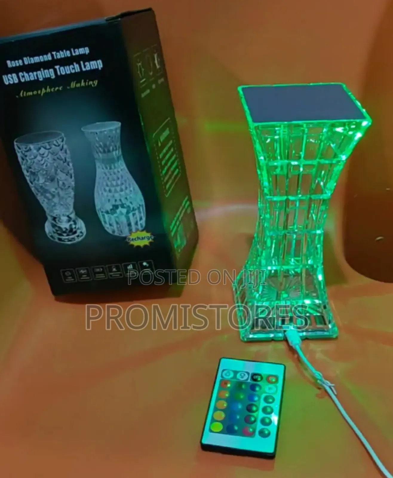 Crystal Table/Bedside Lamp With Remote Control