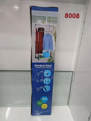 Double Pole Clothes Hanger Rack With Adjustable Bars