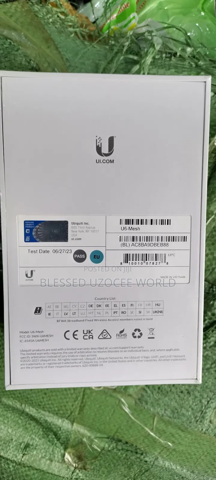 Ubiquiti U6 Unifi Mesh Wifi 6 Access Point Network Adapter