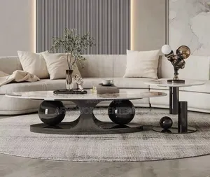 Marble Center Table With One Side Stool
