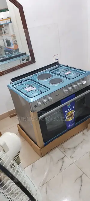 Maxi 60X90 (4+2) Burner Gas Cooker INOX- Hobs Oven Ignition