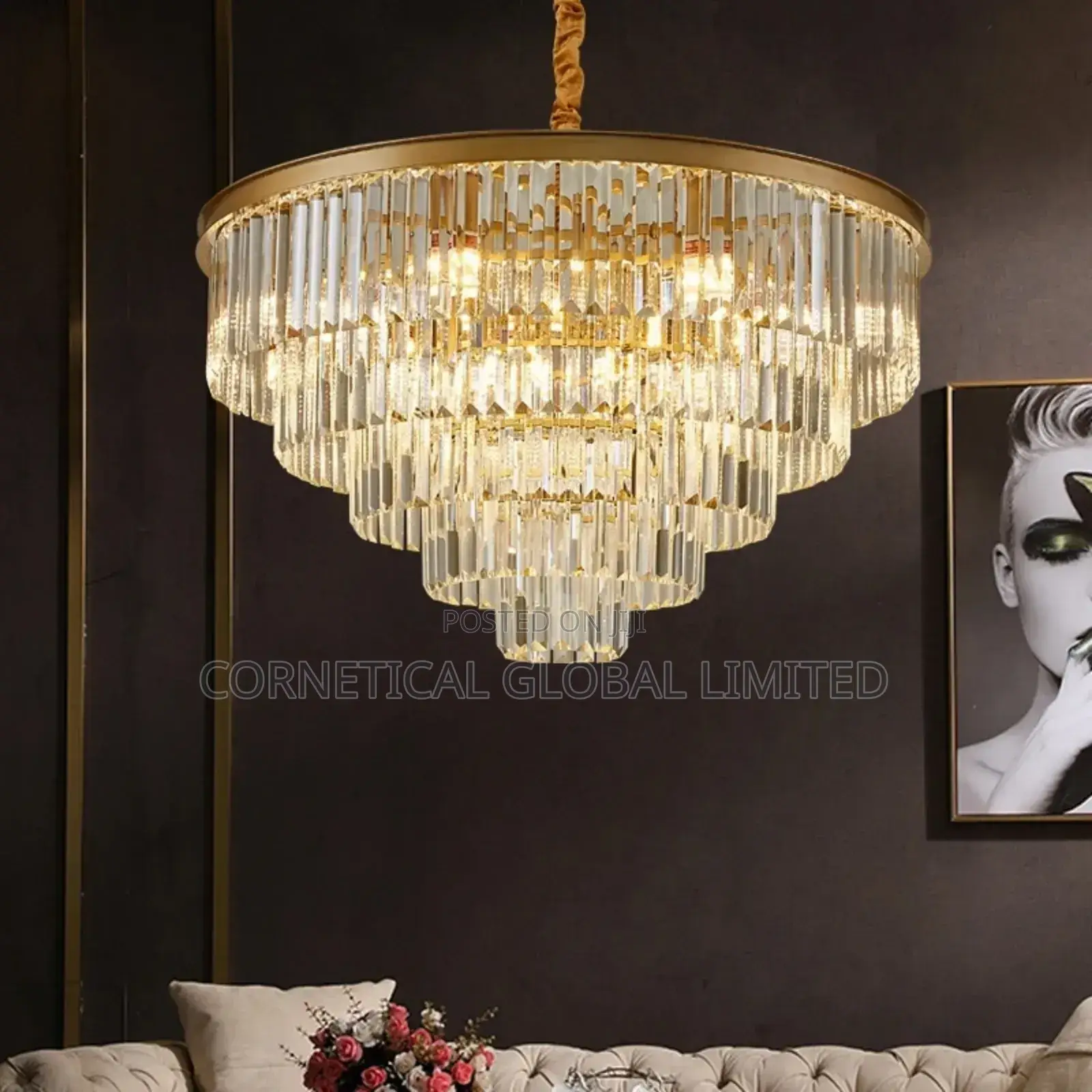 Modern Luxury Crystal Led Ceiling Dropping Chandelier Light