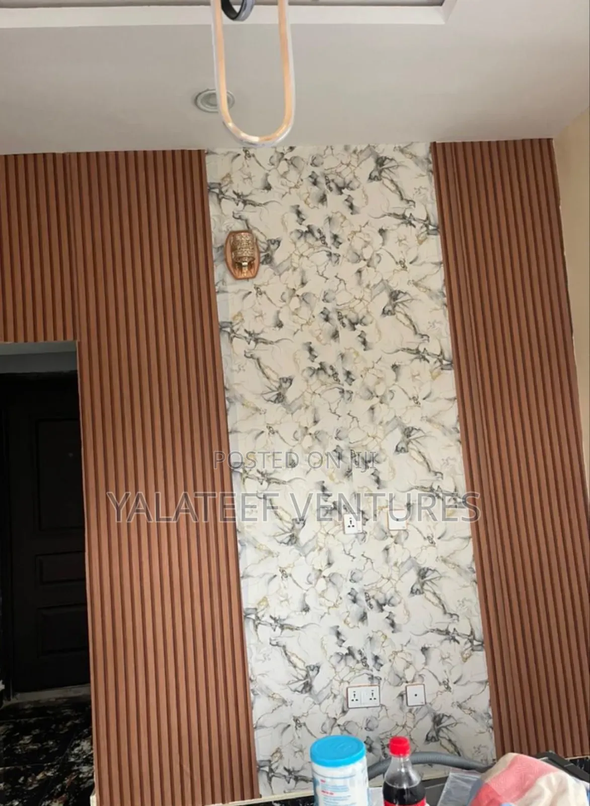 3D Fluted, Marble Type and Metallic Wallpaper